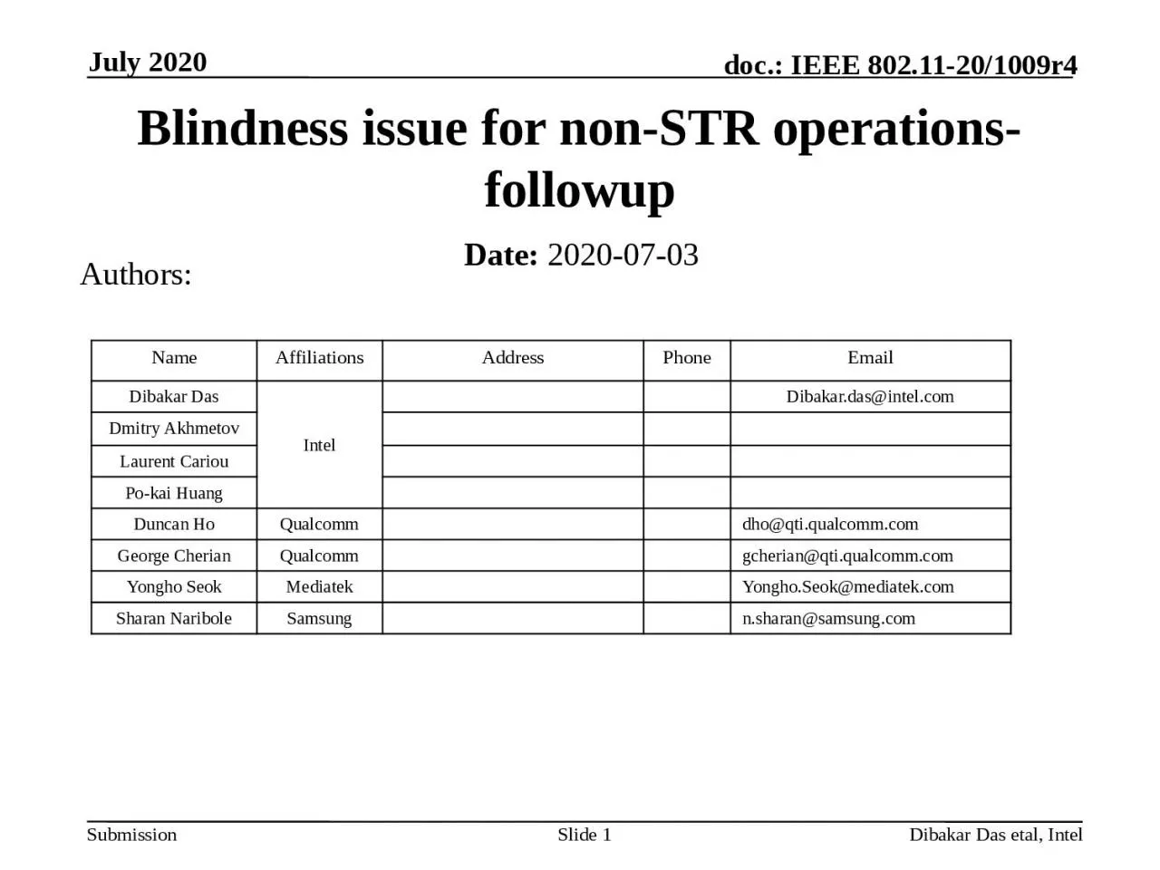 PPT-July 2020 Dibakar Das etal, Intel