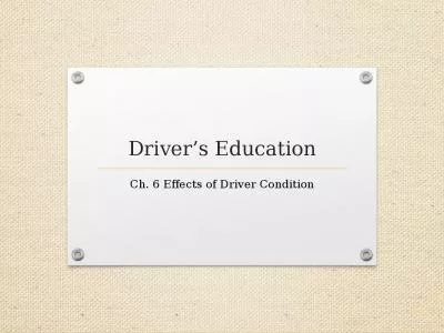 Driver’s Education Ch.