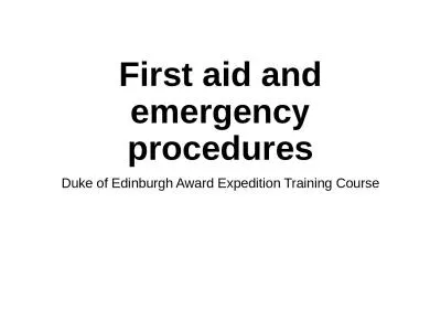 First aid and emergency procedures