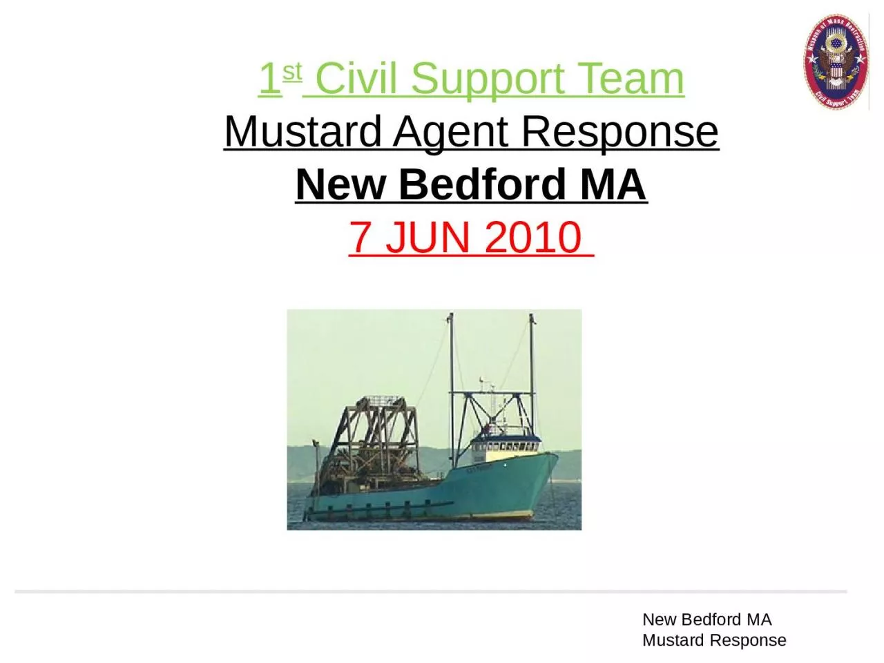 PPT-New Bedford MA Mustard Response