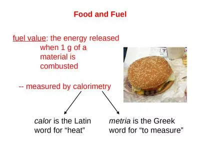 Food and Fuel fuel value