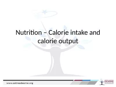 Nutrition – Calorie intake and calorie output