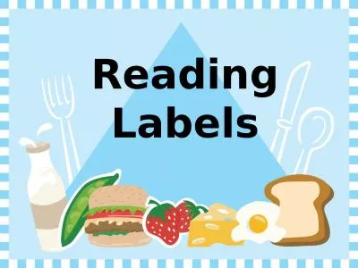 Reading Labels Objectives