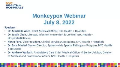 Monkeypox Webinar July 8, 2022