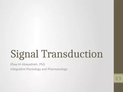 Signal Transduction Ebaa M