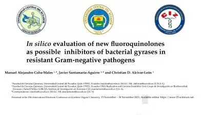 In silico  evaluation of new fluoroquinolones as possible  inhibitors of bacterial gyrases in resi