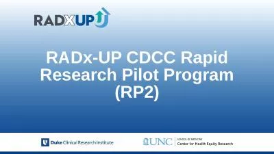 RADx-UP CDCC Rapid Research Pilot Program (RP2)