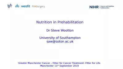 Nutrition in  Prehabilitation