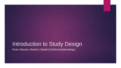 Introduction to Study Design