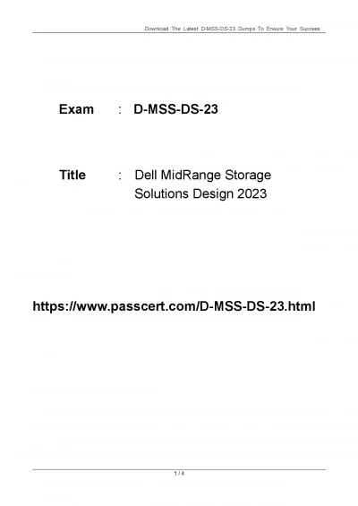 D-MSS-DS-23 Dell Midrange Storage Solutions Design 2023 Exam Dumps