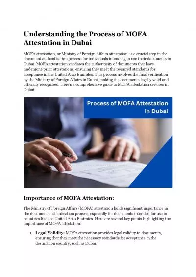 Understanding the Process of MOFA Attestation in Dubai