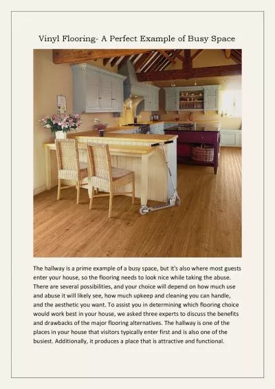 Vinyl Flooring- A Perfect Example of Busy Space