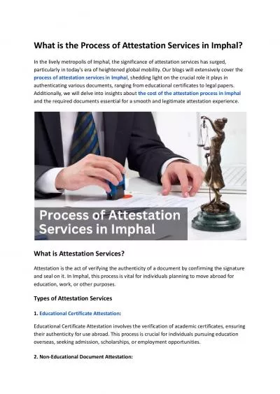 What is the Process of Attestation Services in Imphal?