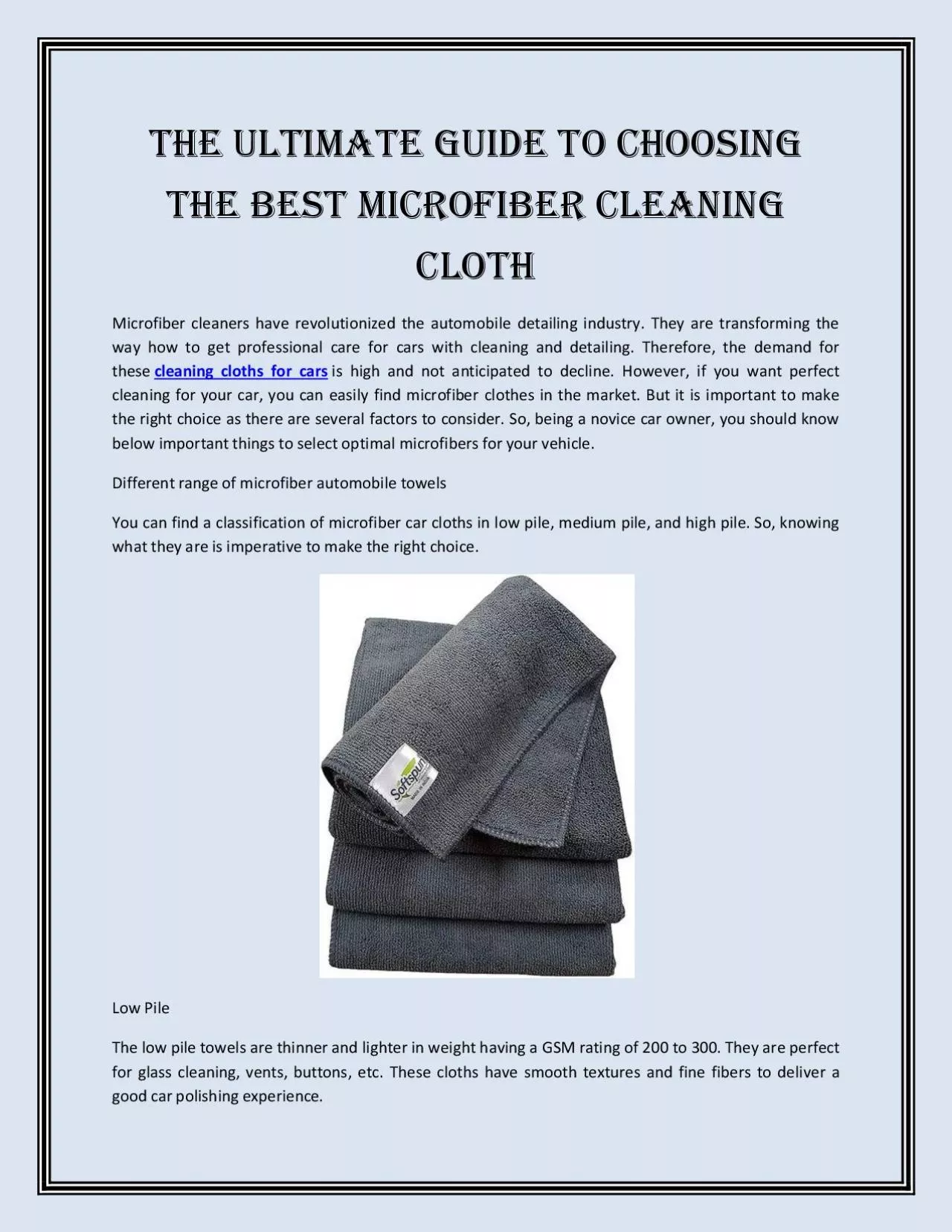 PDF-The ultimate guide to choosing the best microfiber cleaning cloth