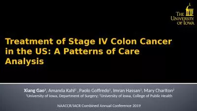 Treatment of Stage IV Colon Cancer