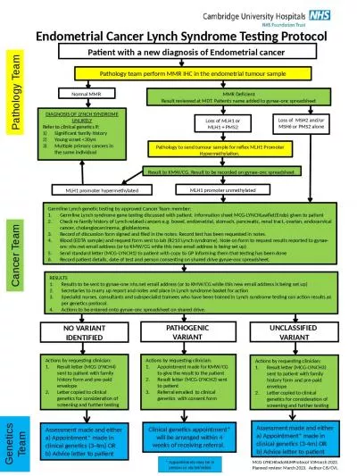 Endometrial Cancer Lynch Syndrome Testing Protocol