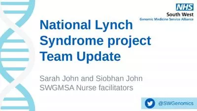 National Lynch Syndrome project Team Update