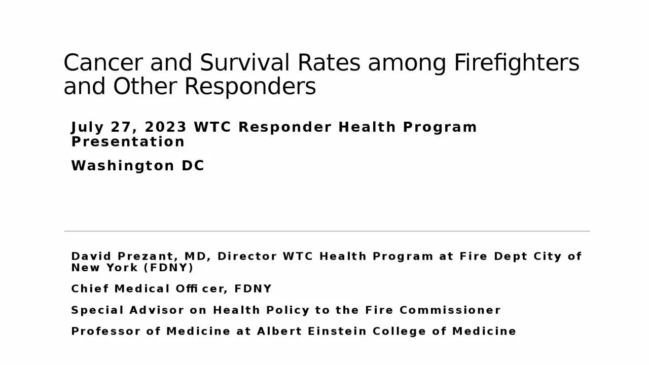 PPT-Cancer and Survival Rates among Firefighters