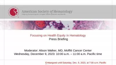 Focusing on Health Equity in Hematology