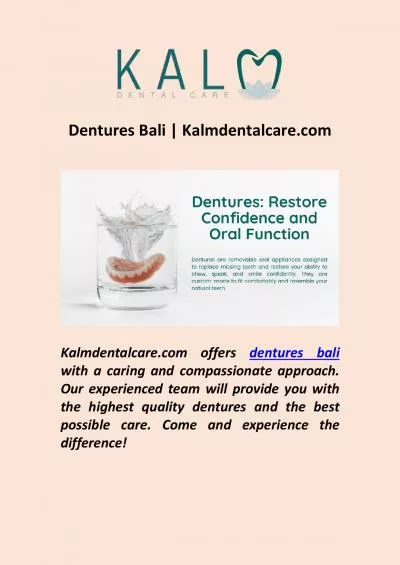 Dentures Bali | Kalmdentalcare.com