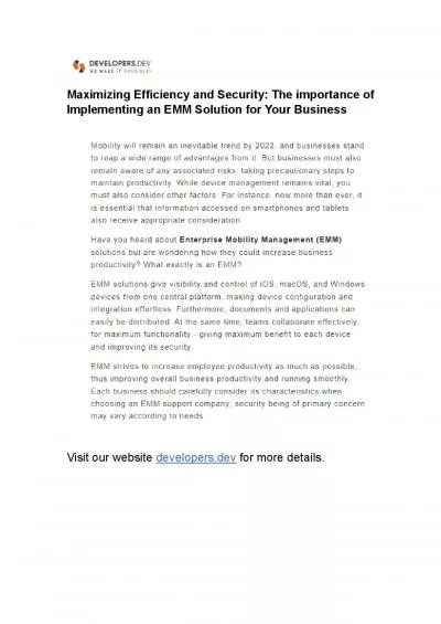 Maximizing Efficiency and Security: The importance of Implementing an EMM Solution for Your Business