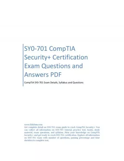 SY0-701 CompTIA Security+ Certification Exam Questions and Answers PDF