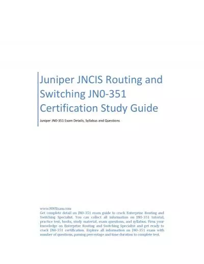 Juniper JNCIS Routing and Switching JN0-351 Certification Study Guide