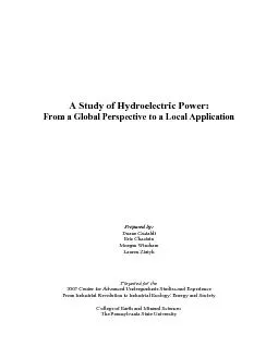 A Study of Hydroelectric Power: