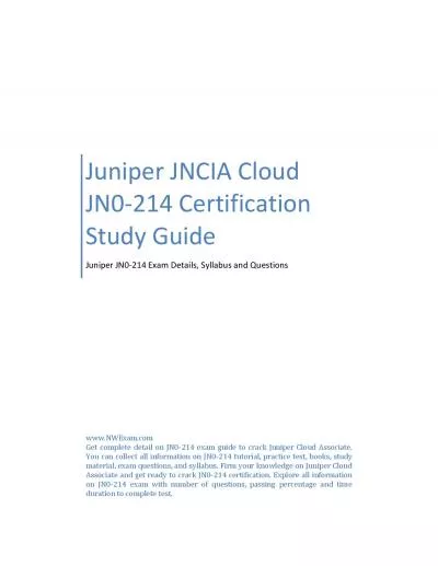 Juniper JNCIA Cloud JN0-214 Certification Study Guide