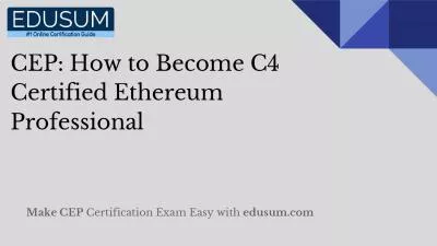 CEP: How to Become C4 Certified Ethereum Professional