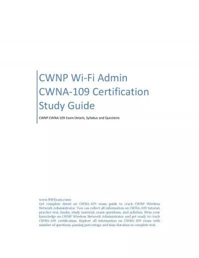 CWNP Wi-Fi Admin CWNA-109 Certification Study Guide