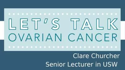 Clare Churcher Senior Lecturer in USW