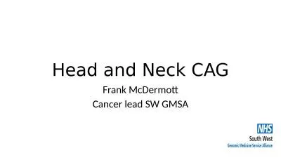 Head and Neck CAG Frank McDermott