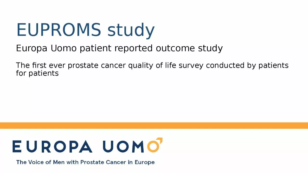 PPT-EUPROMS study Europa Uomo