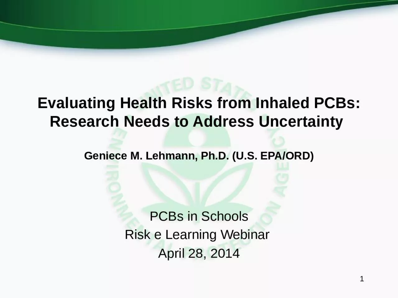 PPT-PCBs in Schools Risk e Learning Webinar