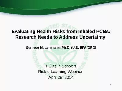 PCBs in Schools Risk e Learning Webinar