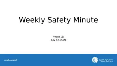 Weekly Safety Minute Week 28