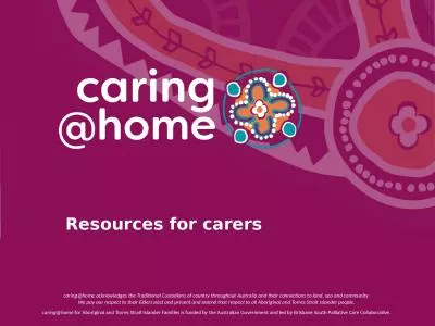 Resources for carers caring@home