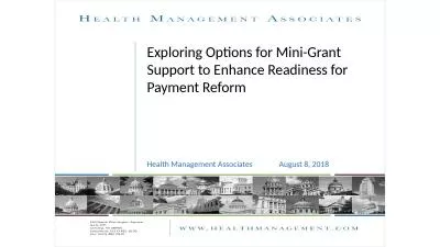 Exploring Options for Mini-Grant Support to Enhance Readiness for Payment Reform