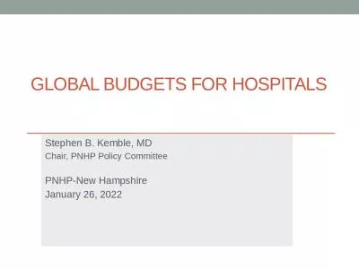 Global Budgets for Hospitals