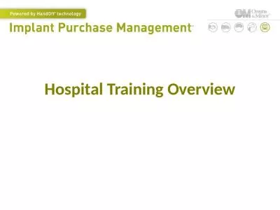 Hospital Training Overview