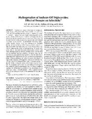 Hydrogenation of Soybean Qil Triglycerides: Effect of Pressure on Sele
