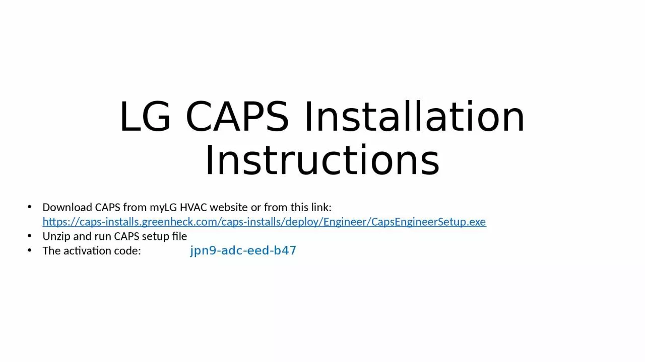 PPT-LG CAPS Installation Instructions