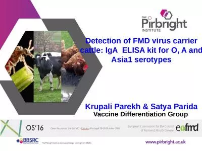 Detection  of FMD virus carrier cattle: