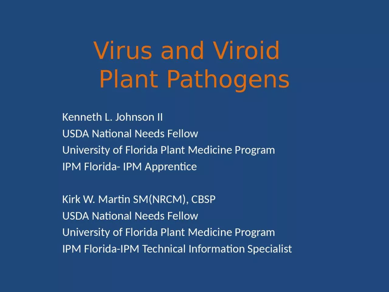 PPT-Virus and Viroid Plant Pathogens