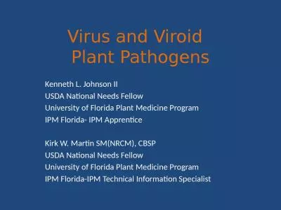 Virus and  Viroid    Plant Pathogens