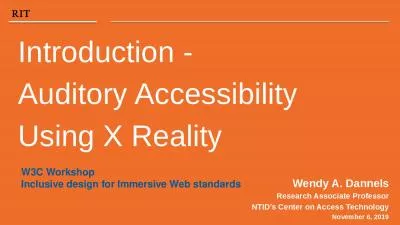 Introduction - Auditory Accessibility