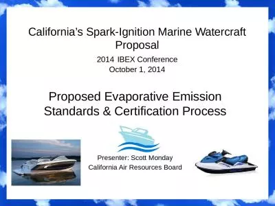 California’s Spark-Ignition Marine Watercraft Proposal