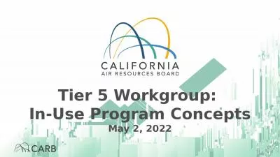 Tier 5  Workgroup :  In-Use Program Concepts