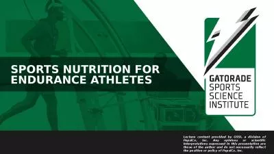 SPORTS NUTRITION FOR ENDURANCE ATHLETES